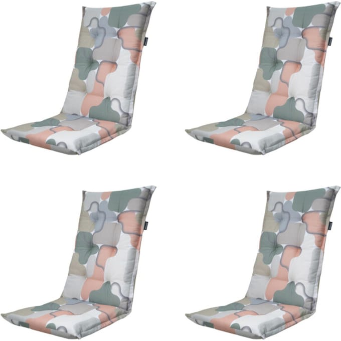 Madison - Tuinstoelkussen Hoge Rug Grafi salmone - Ca. 123x50 cm - Set van 4