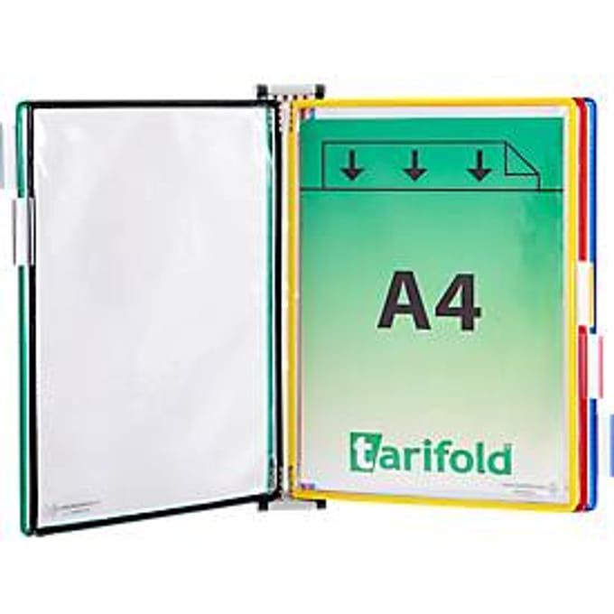 Zichtpanelensysteem wand Tarifold metaal A4 met 5-tassen assorti
