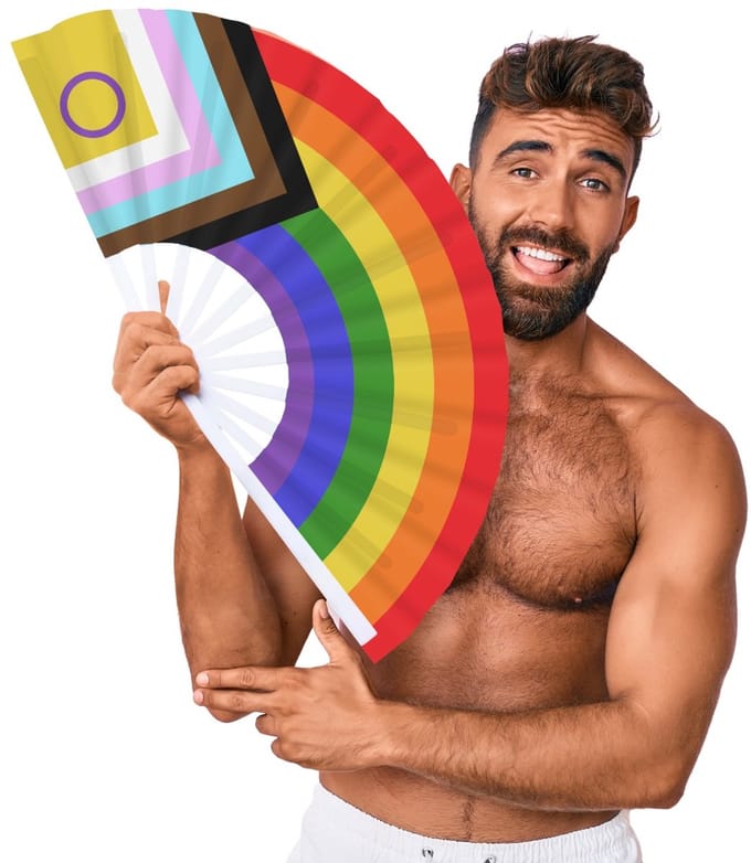 lgbtqia - ventilator - 64 cm - regenboog