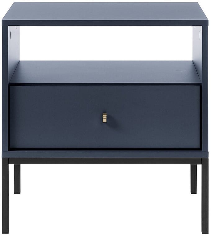Vente-unique Nachtkastje BOGDAN - 1 lade en 1 nis - Blauw