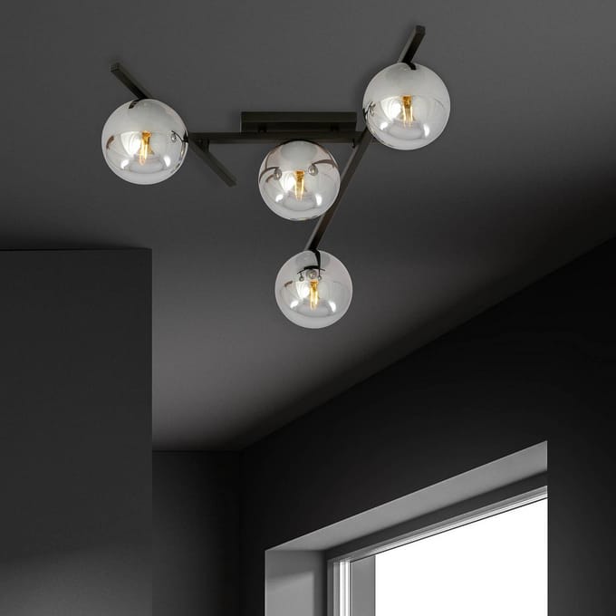 EMIBIG LIGHTING Plafondlamp Smart, zwart/grafiet, 4-lamps