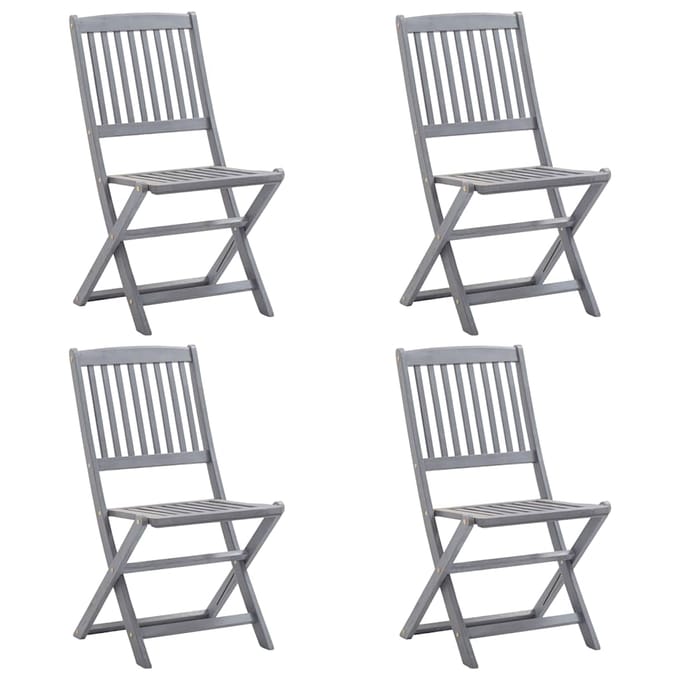 vidaXL - Klapstoelen - 4 - stuks - van - massief - acaciahout