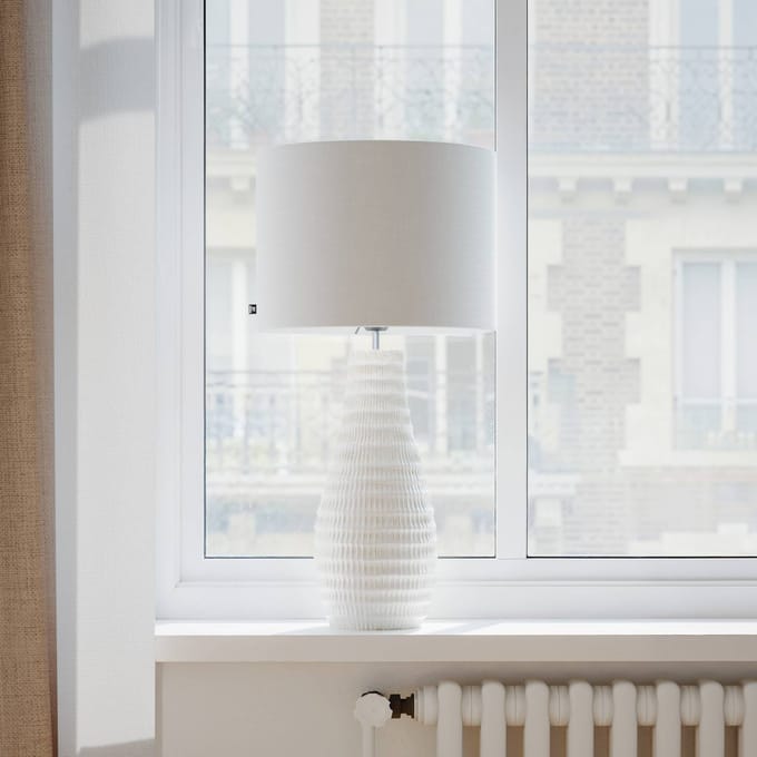 By Rydéns By Rydens tafellamp Bartha, crème/beige, hoogte 74 cm