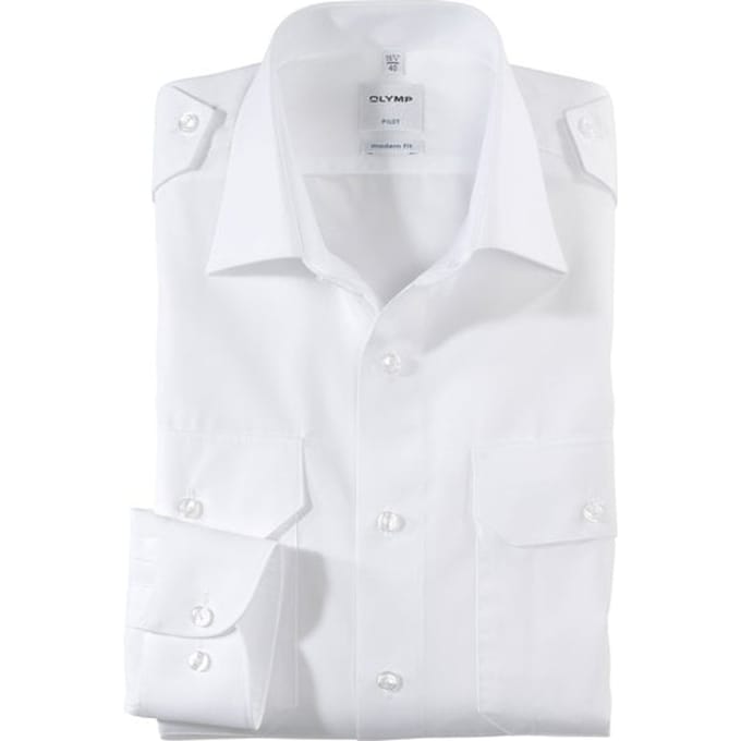 OLYMP piloot Overhemd, Modern Fit, New Kent, Wit