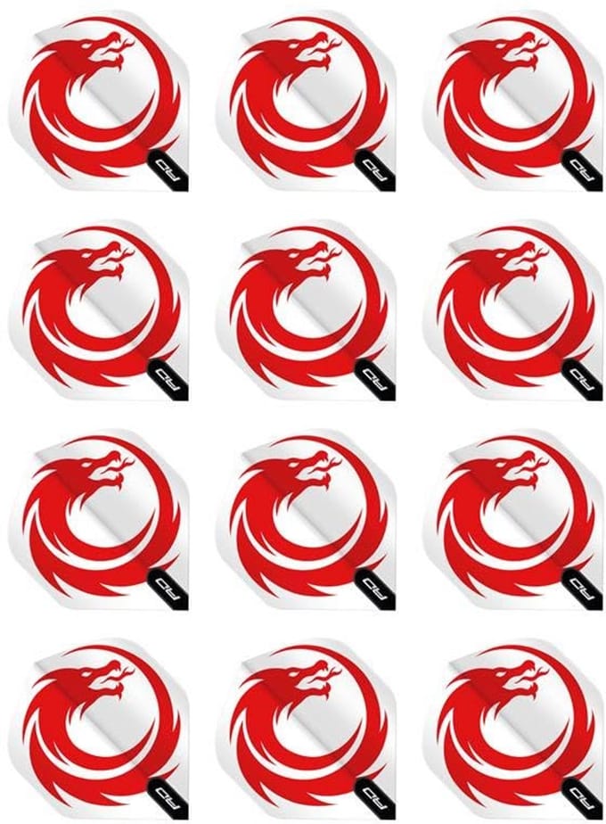 Dart Flights White Dragon Design 100 Micron - 4 Sets
