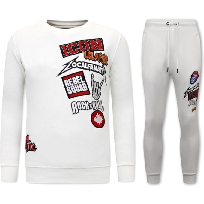 Exclusieve Joggingpak Heren - ICON Rocks – Wit