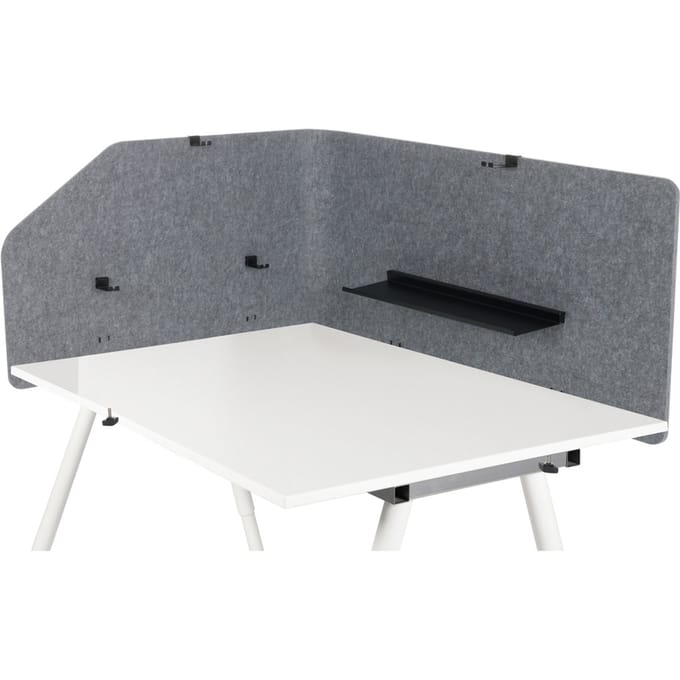 Akoestische tafelscheidingswand FLEXMIUT T TOP kunststof / textiel grijs hjh OFFICE