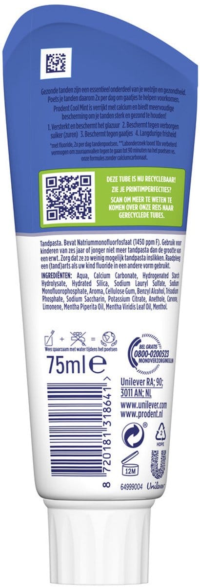 Prodent - Tandpasta Cool Mint - 6 x 75 ml - Voordeelverpakking