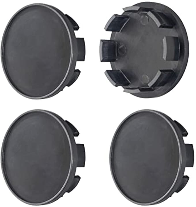 Set van 4 Zwarte Naafdoppen voor Aluminium Velgen - 49 mm Diameter