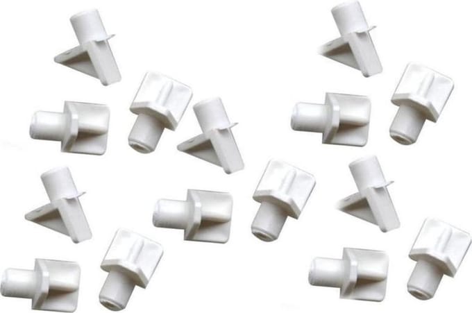 i-Fix kastplankdrager | stift Ø 5 mm | wit kunststof | 20 stuks