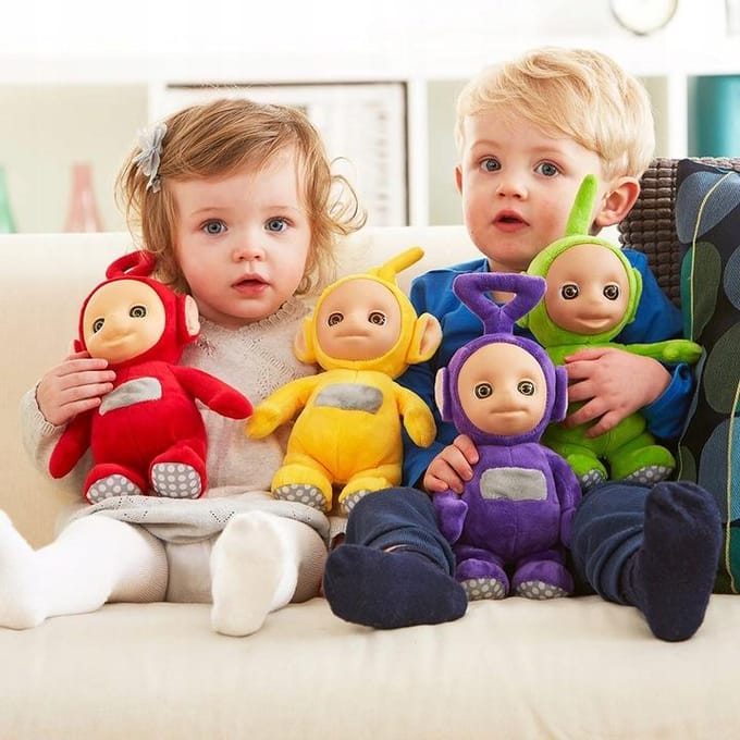 Teletubbies pluche Laa-Laa pratende knuffel speelgoed geel.