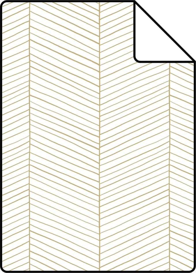 Proefstaal ESTAhome behang visgraat-motief wit en goud - 26.5 x 21 cm - 139135-S