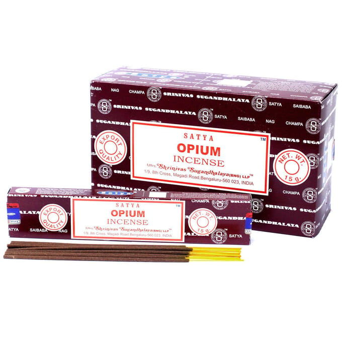 Satya - opium - wierook - wierookstokjes - grote doos van 12 x 15 gram