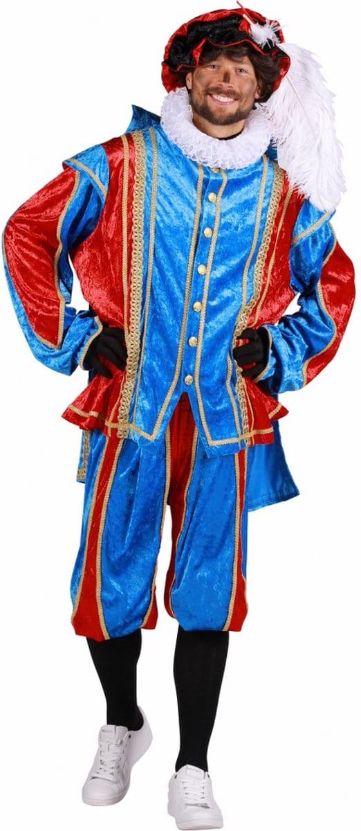 Piet velours Bilbao turquoise/rood (mt S)