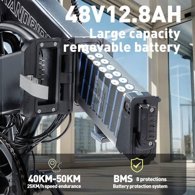 Vélo électrique - RANDRIDE - YA20 - Moteur 500W - Batterie 48V 12.8Ah - Autonomie 60-70 km