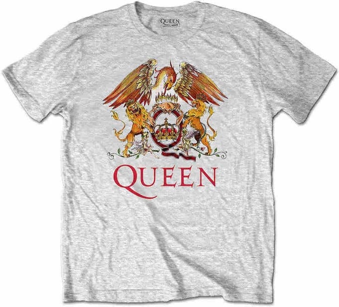 Queen - Classic Crest Kinder T-shirt - Kids tm 8 jaar - Grijs