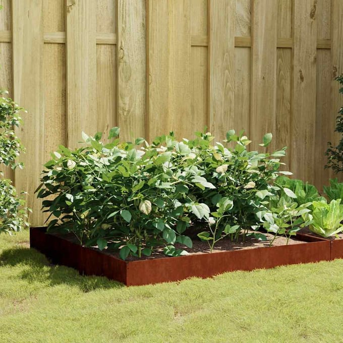 vidaXL - Plantenbak - verhoogd - 100x100x26 - cm - cortenstaal