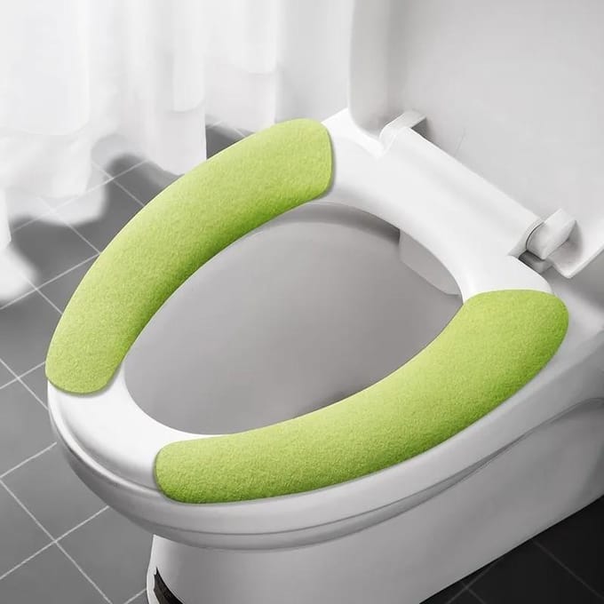 2 Pièces/ensemble Housse de Siège de Toilette Universelle Douce WC Pâte Toilette Coussin de Siège Adhésif Lavable Chauffant de Salle de Bain Housse de Couvercle de Siège Coussin