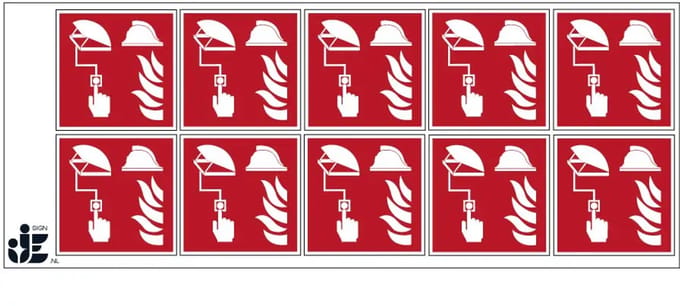 Bediening rookluik sticker | 5 x 5 cm - 10 stuks per vel