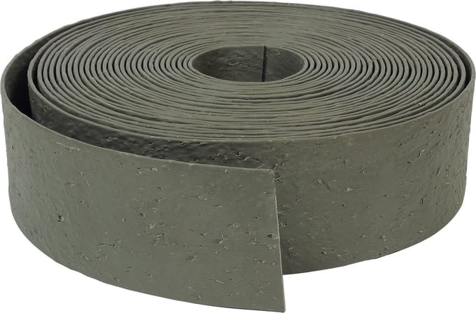 Nature - Borderrand op rol - 12cm x 24m - 5mm dik - grijs - perkrand met textuur