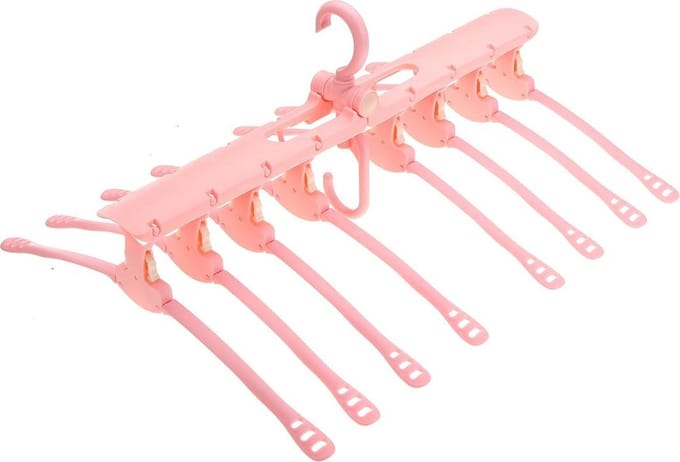 Multi-Functionele Ruimtebesparende Kledinghanger - Kleerhanger - Kledingrek Kapstok Jas Broek Hanger - Ideaal voor het Opbergen van Kleding - Roze