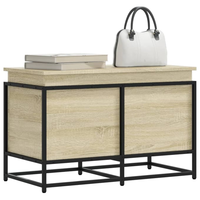 vidaXL - Opbergbox - met - deksel - 80x40x51,5 - cm - bewerkt - hout - sonoma - eiken