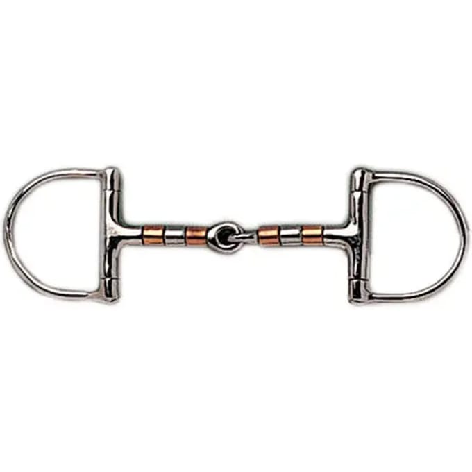 Mors voor Engelse paard met D-ringen en mond van koper Sefton