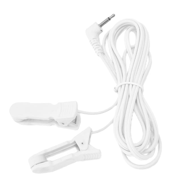 2,5 mm draagbare oorclip elektrodedraad aansluitkabel accessoire voor digitale TENS-massagemachine white