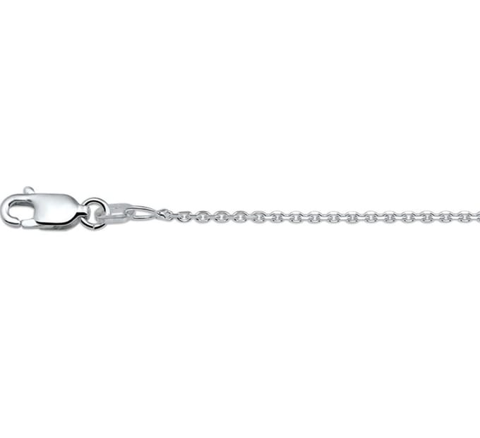 YO&NO - Ketting - Zilver - Anker geslepen -  1,3 mm -  41 + 4 cm - Zilver 925