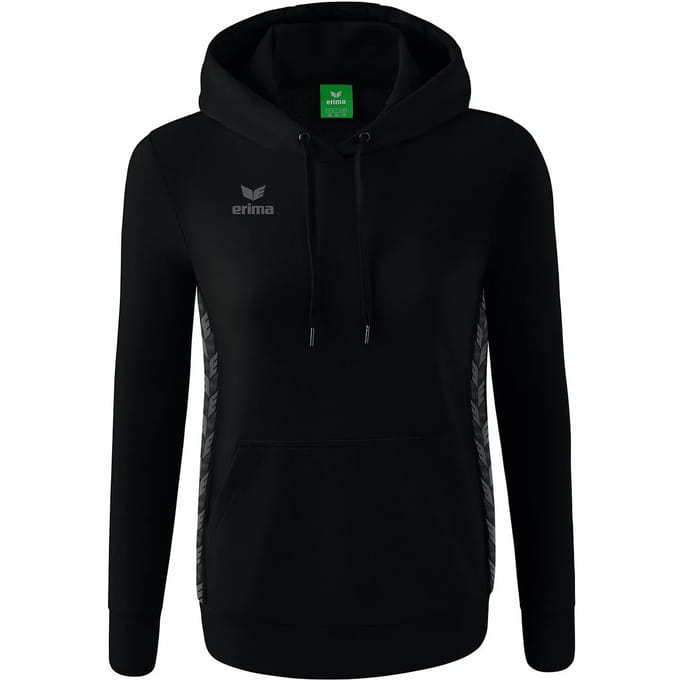 Erima Essential Team Sweatshirt Met Capuchon Dames - Slate Grey / Zwart | Maat: 36
