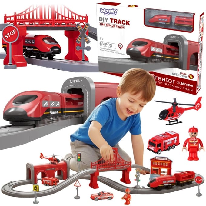 Woopie Pendolino Elektrische Treinset Brandweer 66-dlg.