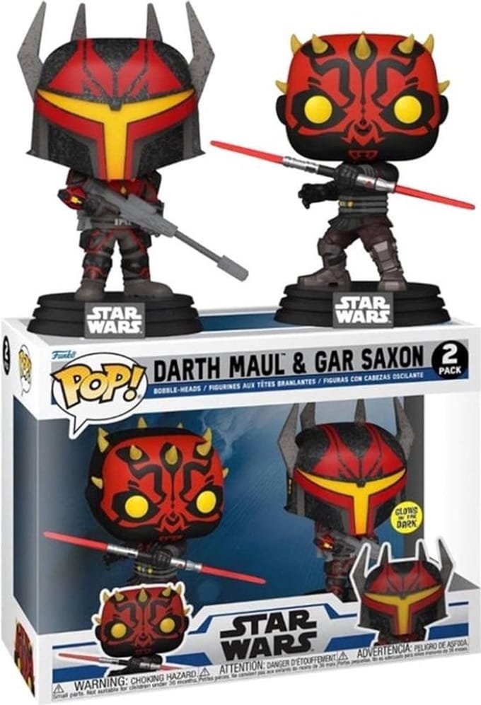 Funko Pop! Star Wars: The Clone Wars - Darth Maul & Gar Saxon Glow-in-the-Dark