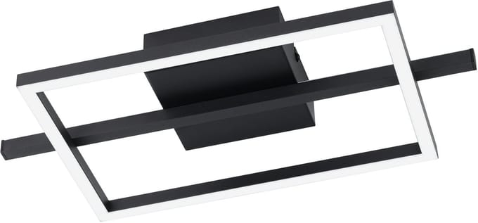 EGLO Amandolo Plafondlamp - LED - 40 cm - Zwart/Wit - Instelbaar RGB & wit licht - Dimbaar