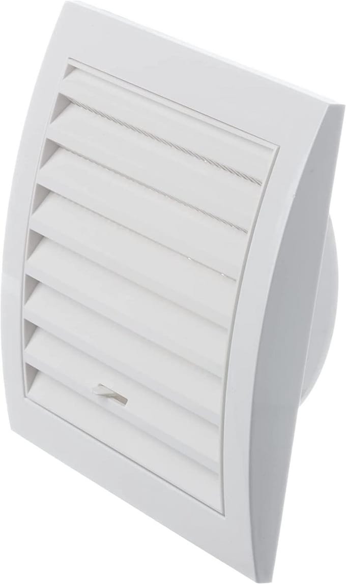 Rond Wit Ventilatierooster 100mm met Insectennet en Schuifregelaar