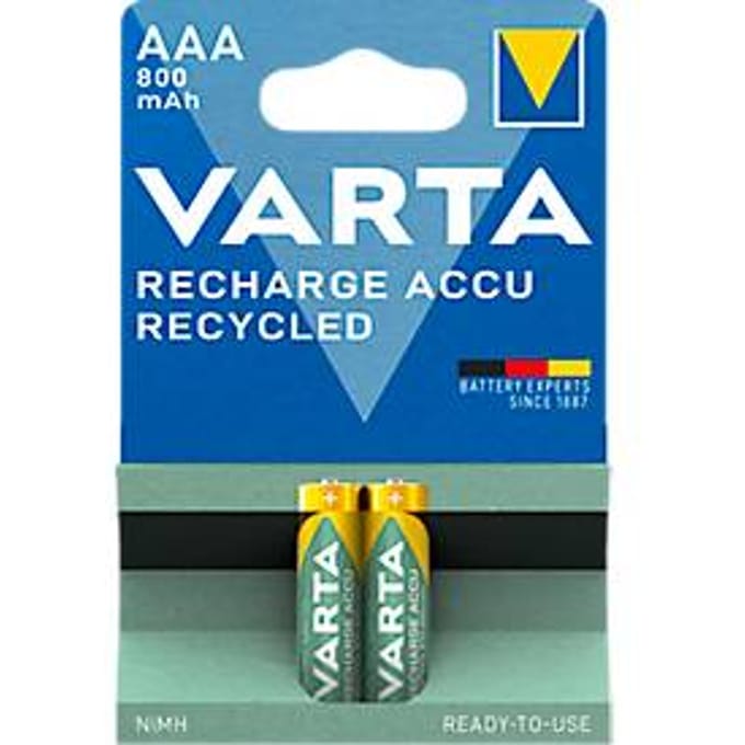 Varta RECH.AC.RECYC.AAA800mAh BLI2 Oplaadbare AAA batterij (potlood) NiMH 800 mAh 1.2 V 2 stuk(s)