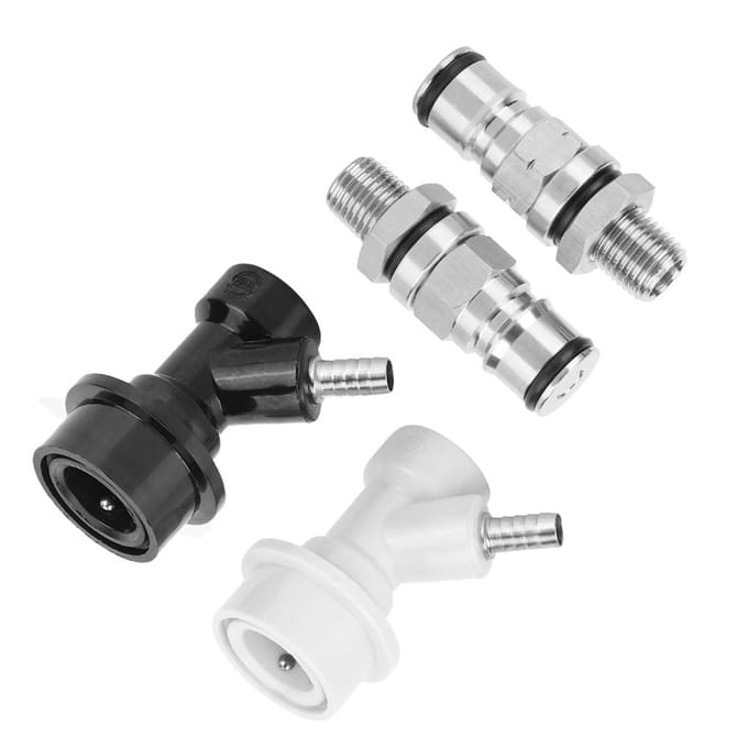 1/4in Homebrew Keg Ball Lock Post Connector Keg Ball Lock Connector Set Brouwaccessoire white