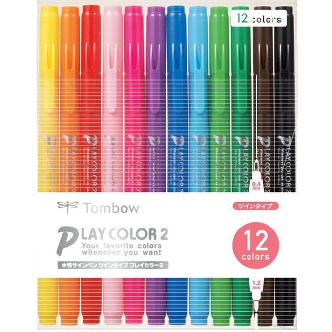 Tombow Pencil Aqueous 1.2mm Pen Play Color # 2 Set van 12 Colors