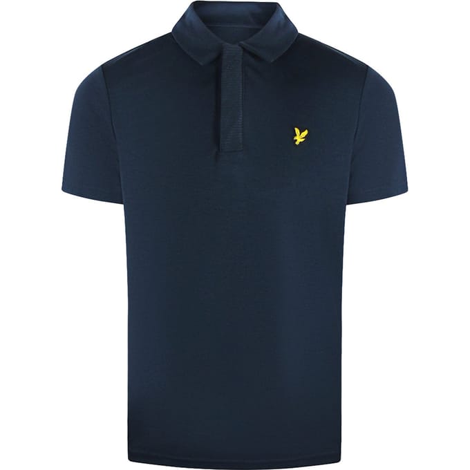 Lyle &amp; Scott Getextureerd Marineblauw Poloshirt