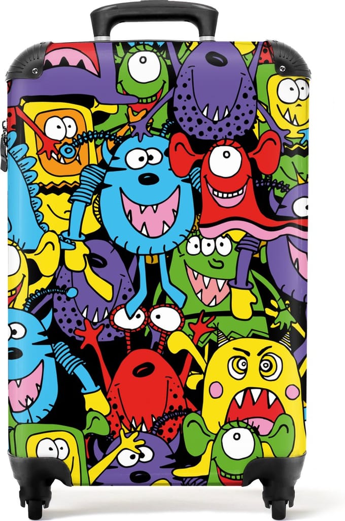 NoBoringSuitcases.com® - Kindertrolley monsters - Kinder reiskoffer - 55x35x25