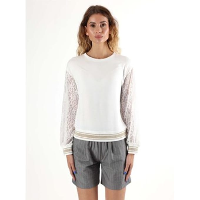 Sweaters Leone 1947 Woman Crewneck Lace