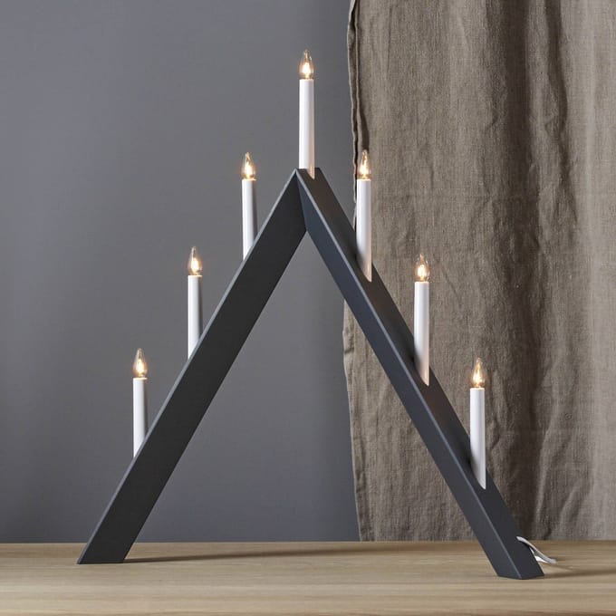 Star Trading lichtboog 'Arrow', groot, 7 lichtpunten, hout, antraciet