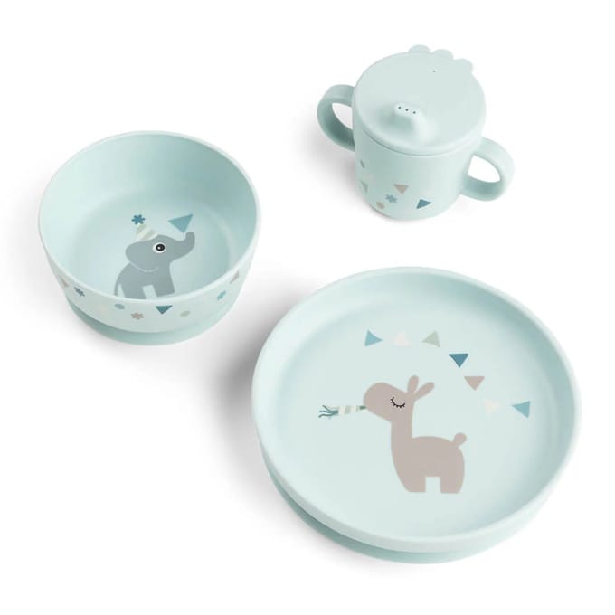 Done By Deer Celebration Foodie Dinerset Met Zuignap - Blue