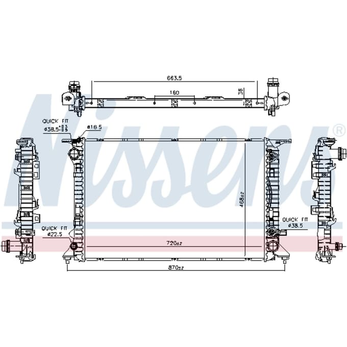 Radiator, motorkoeling NISSENS 606466