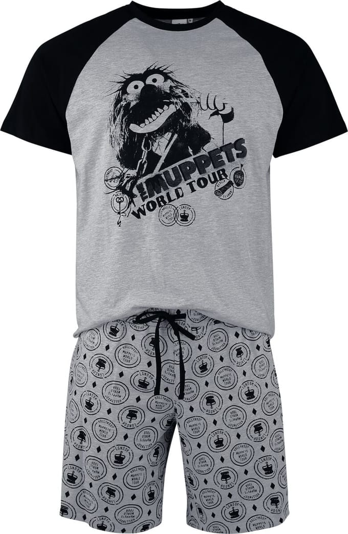 Die Muppets Pyjama - Animal - M tot 3XL - voor Mannen - grijs-zwart