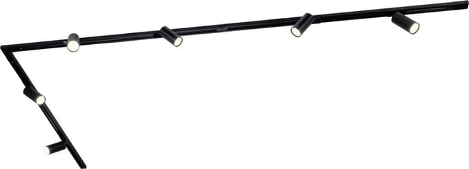 Ledvion - LED Railverlichting 3M + 5 Railspots (Wit - Dimbaar - GU10 Fitting) - 1-Fase