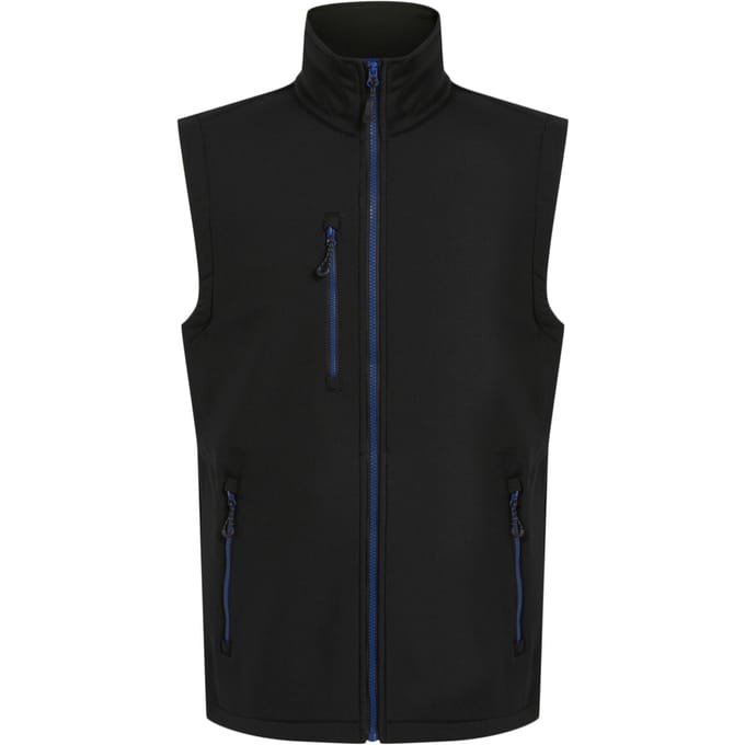 Regatta Heren Navigate Softshell 2-laags bodywarmer (Zwart/Nieuw Royal)