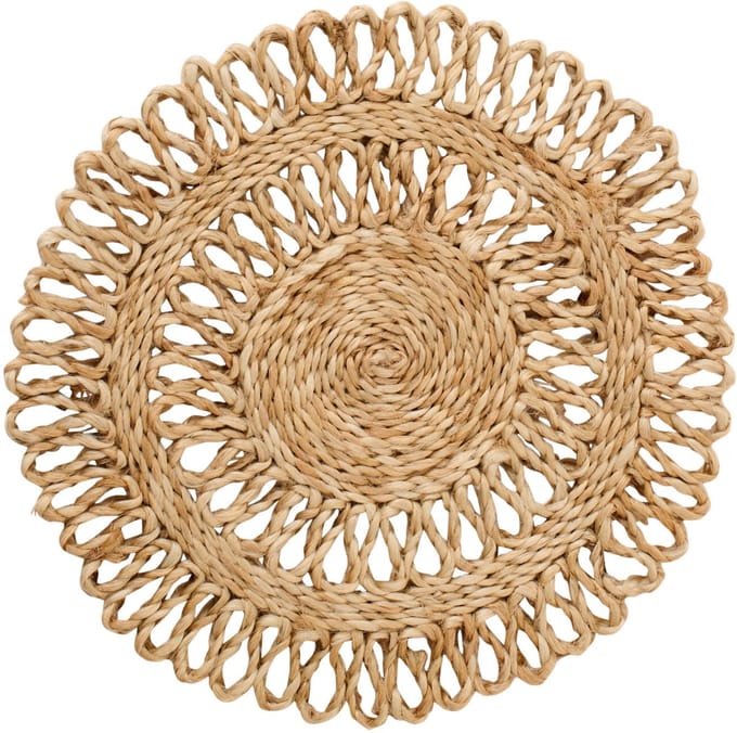 J-Line onderzetter Rond - jute - naturel - 2 stuks