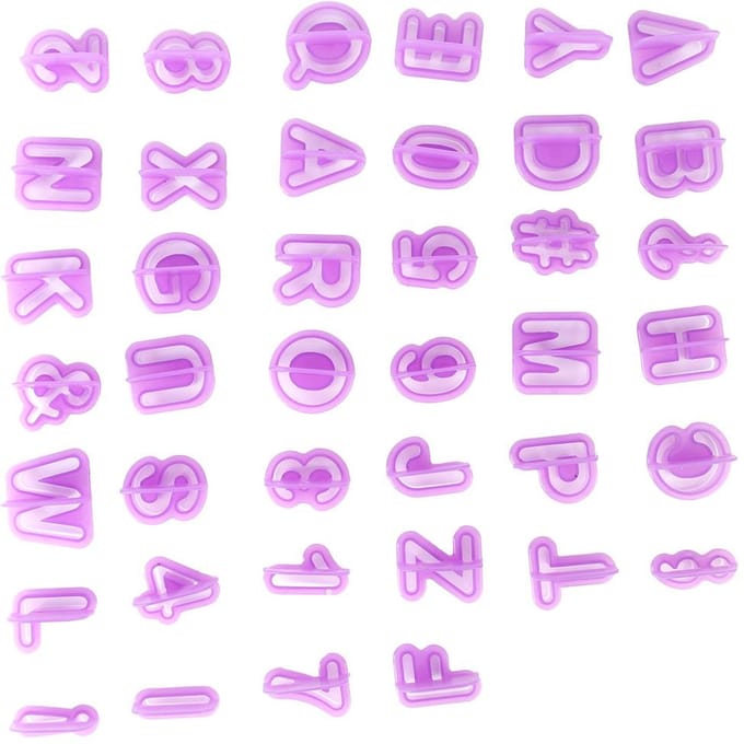 40 stuks Letter en Cijfer Chocoladevorm Plastic Vormen Cake Maker Printvorm pink