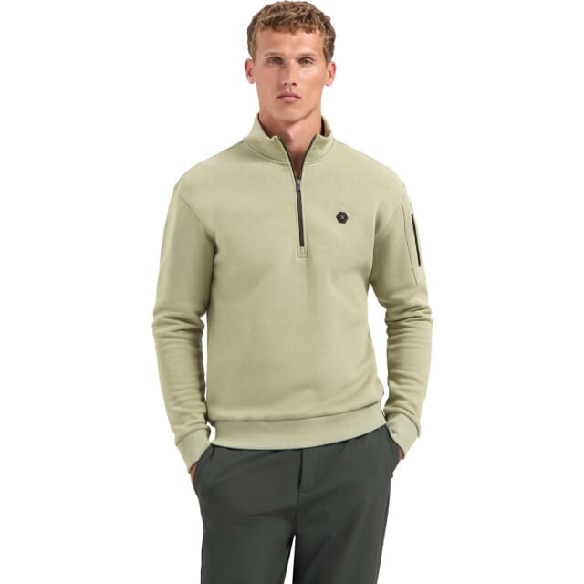 No Excess Sweater Half Zip Brushed Light Moss Maat: M | Sweaters Outlet | Heren | Groen