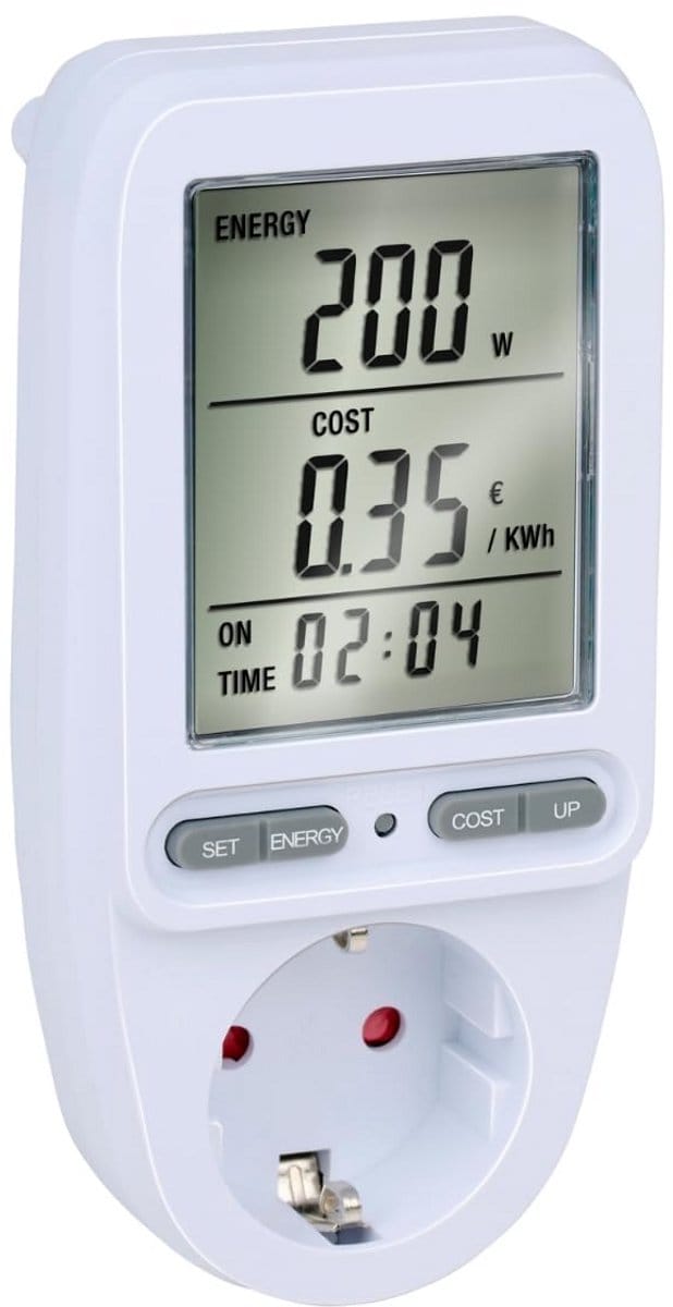 Energie Verbruiksmeter - Stroommeter Kostenmeter - Energie Besparen - LCD Display - Max 3680W - Wit